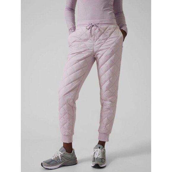 Athleta Pants - Athleta Apres Ski Down Quilted Jogger Pants Size 16 Purple Lavender Drawstring
